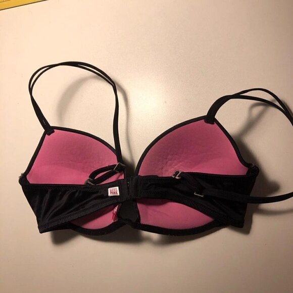 Victoria's Secret PINK 34C Wear Everywhere Push Up Black underwire Bra 4124 - Picture 4 of 6